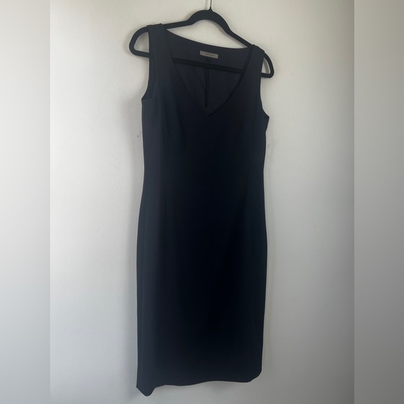 NWOT Jaeger Black Sleeveless Quiet Luxury Knee Length Career Sheath Dress US8 - Picture 5 of 13
